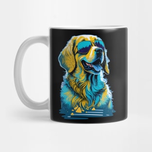 Cool Golden Retrievers Dog with Sunglasses Mug